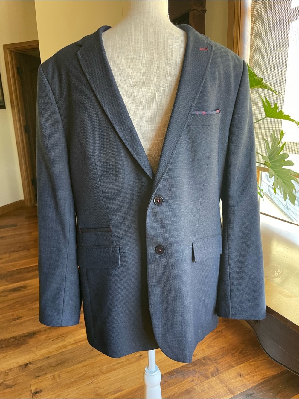 Ted Baker London Navy Sport Coat with Subtle Contrast Trim